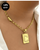 Corrente Elo portugues 6mm feminino + Pingente Letra Banhado Ouro 18K Cordão — foto 1